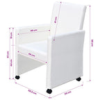 Sillas de comedor 2 unidades cuero sintético blanco