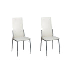 Sillas de comedor 2 unidades cuero sintético blanco