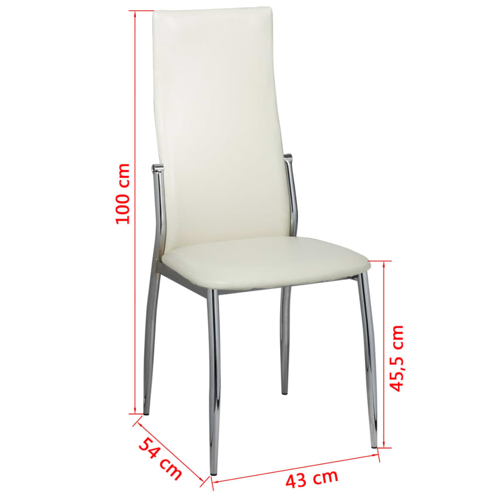 Sillas de comedor 2 unidades cuero sintético blanco