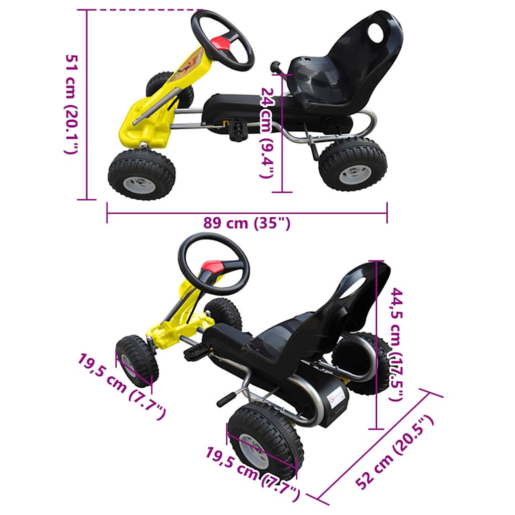 Kart correpasillos con pedales amarillo