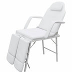 Camilla de esteticista cuero sintético blanca 185x78x76 cm