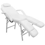 Camilla de esteticista cuero sintético blanca 185x78x76 cm