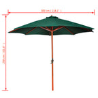 Sombrilla verde 258 cm