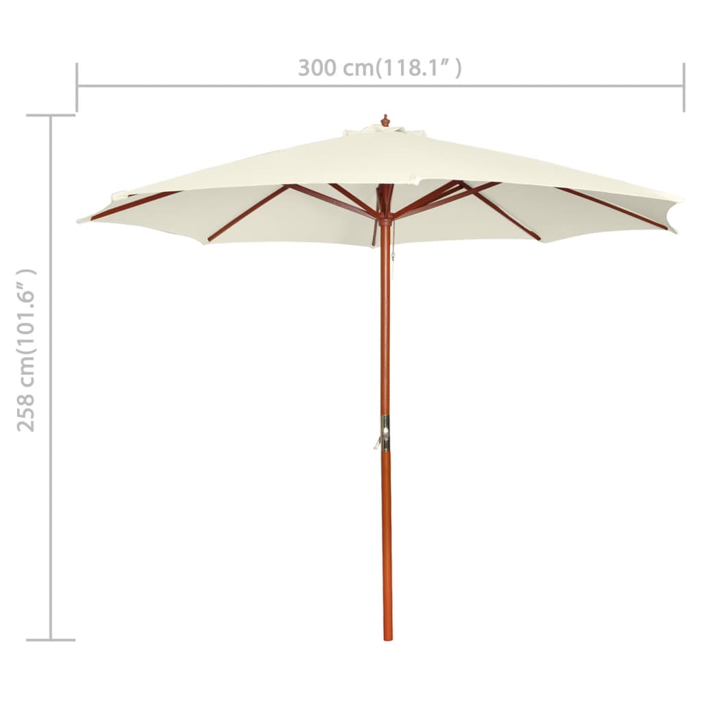 Sombrilla blanca arena 300x258 cm