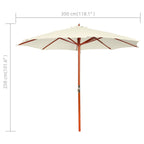 Sombrilla blanca arena 300x258 cm