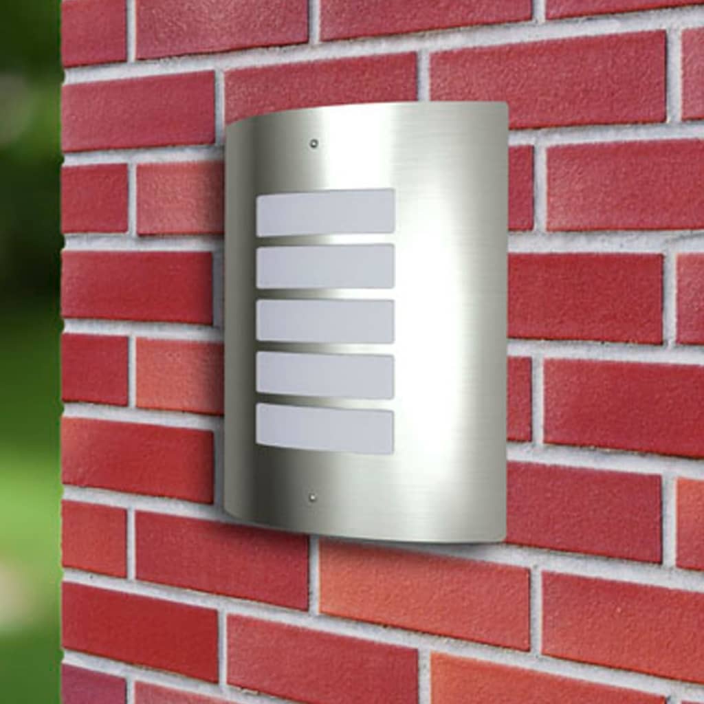 2 Apliques de exterior, lámparas de pared de acero inoxidable