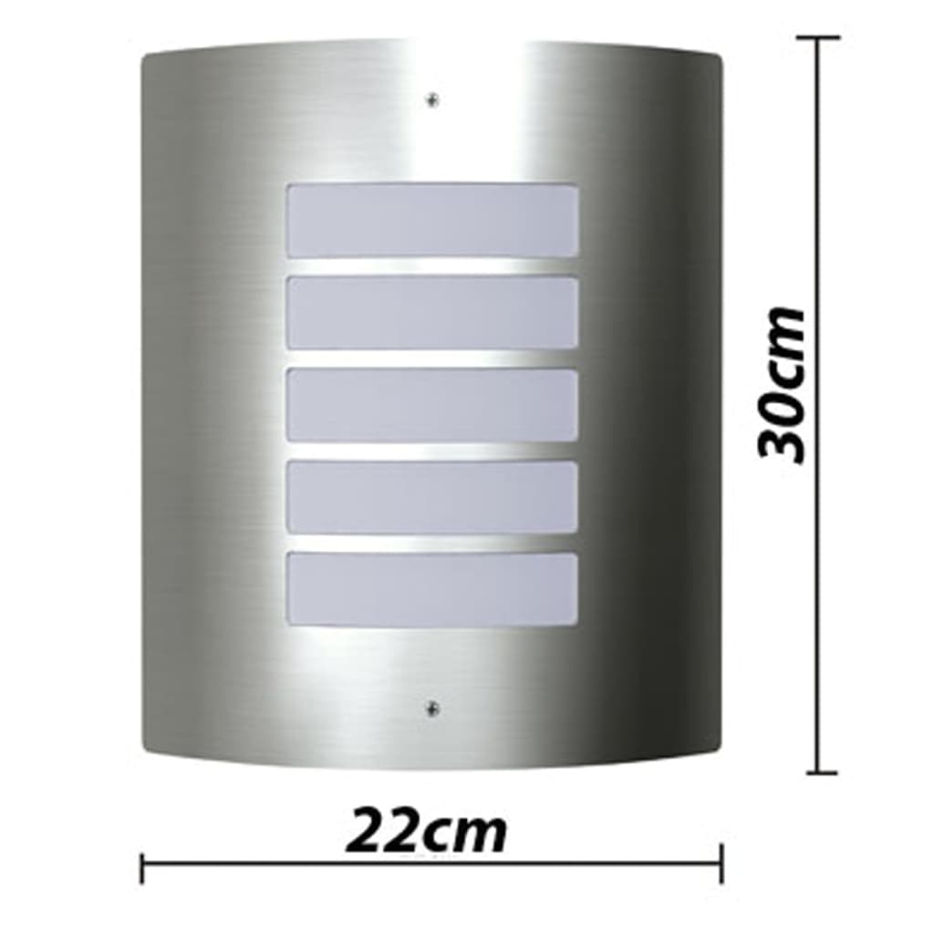 2 Apliques de exterior, lámparas de pared de acero inoxidable