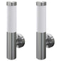 2 Outdoor wall lights, stainless steel