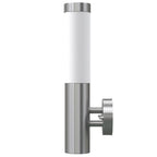 2 Apliques de exterior, lámparas de pared, acero inoxidable