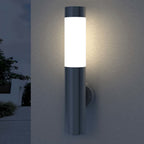 2 Apliques de exterior, lámparas de pared, acero inoxidable