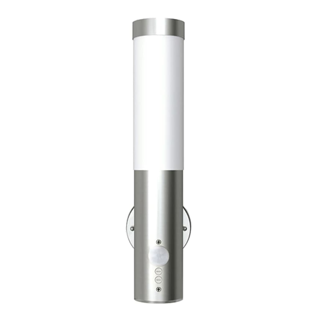 Lámparas de pared para exterior 2 uds. con detector de movimiento acero inoxidable