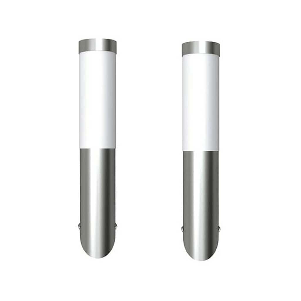 Apliques de exterior 2 unidades acero inoxidable