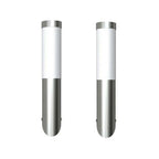 Apliques de exterior 2 unidades acero inoxidable