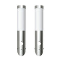 2 Apliques de exterior con detector de movimiento, acero inoxidable