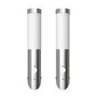 2 Apliques de exterior con detector de movimiento, acero inoxidable
