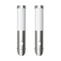 2 Outdoor wall lights with motion detector, stainless steel