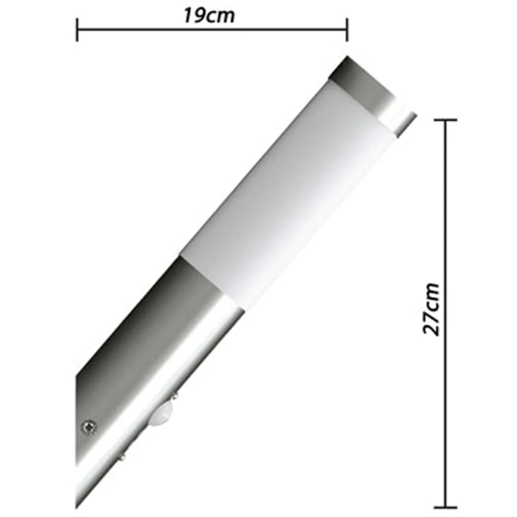 2 Apliques de exterior con detector de movimiento, acero inoxidable