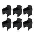 Sillas de comedor 6 unidades cuero sintético negro