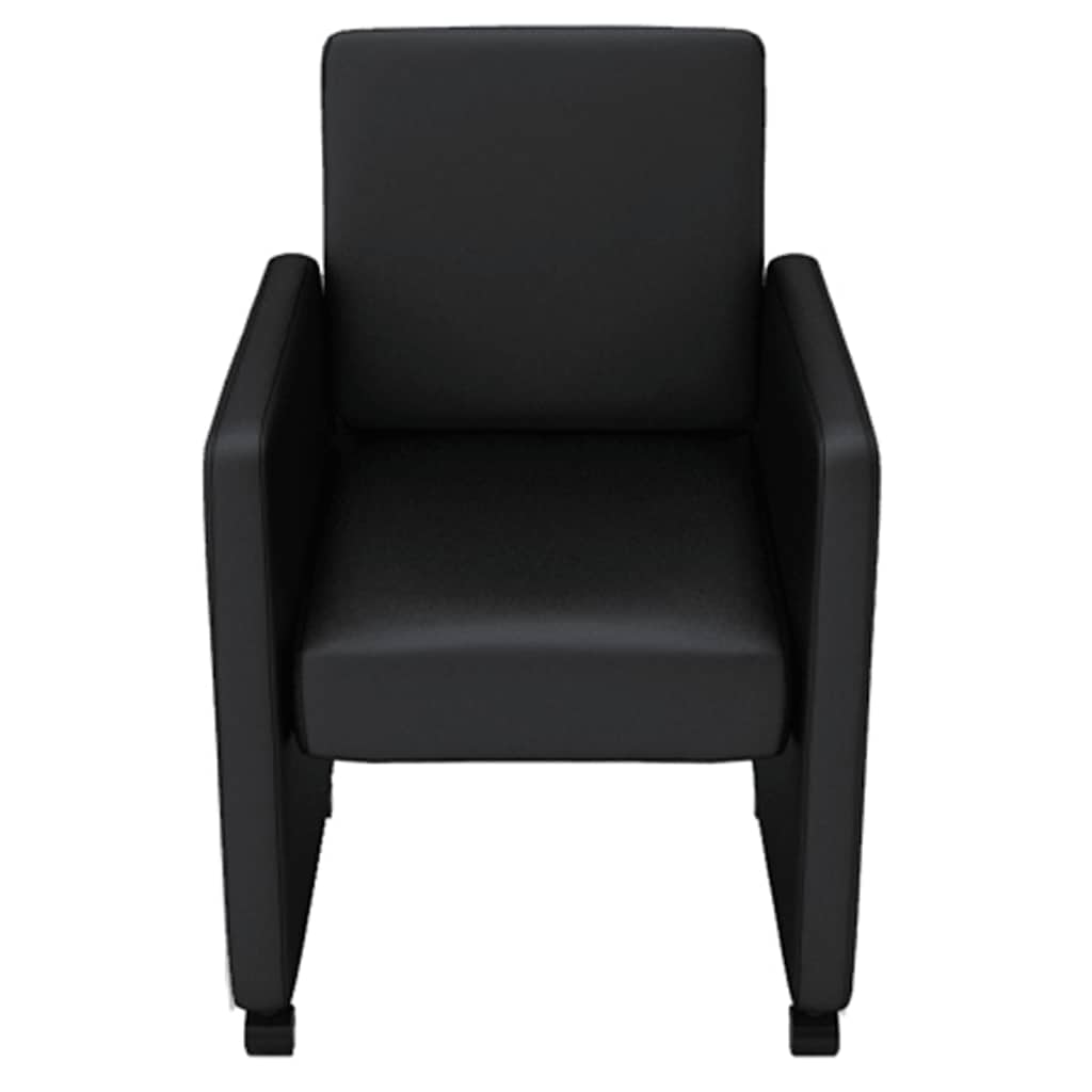 Sillas de comedor 6 unidades cuero sintético negro