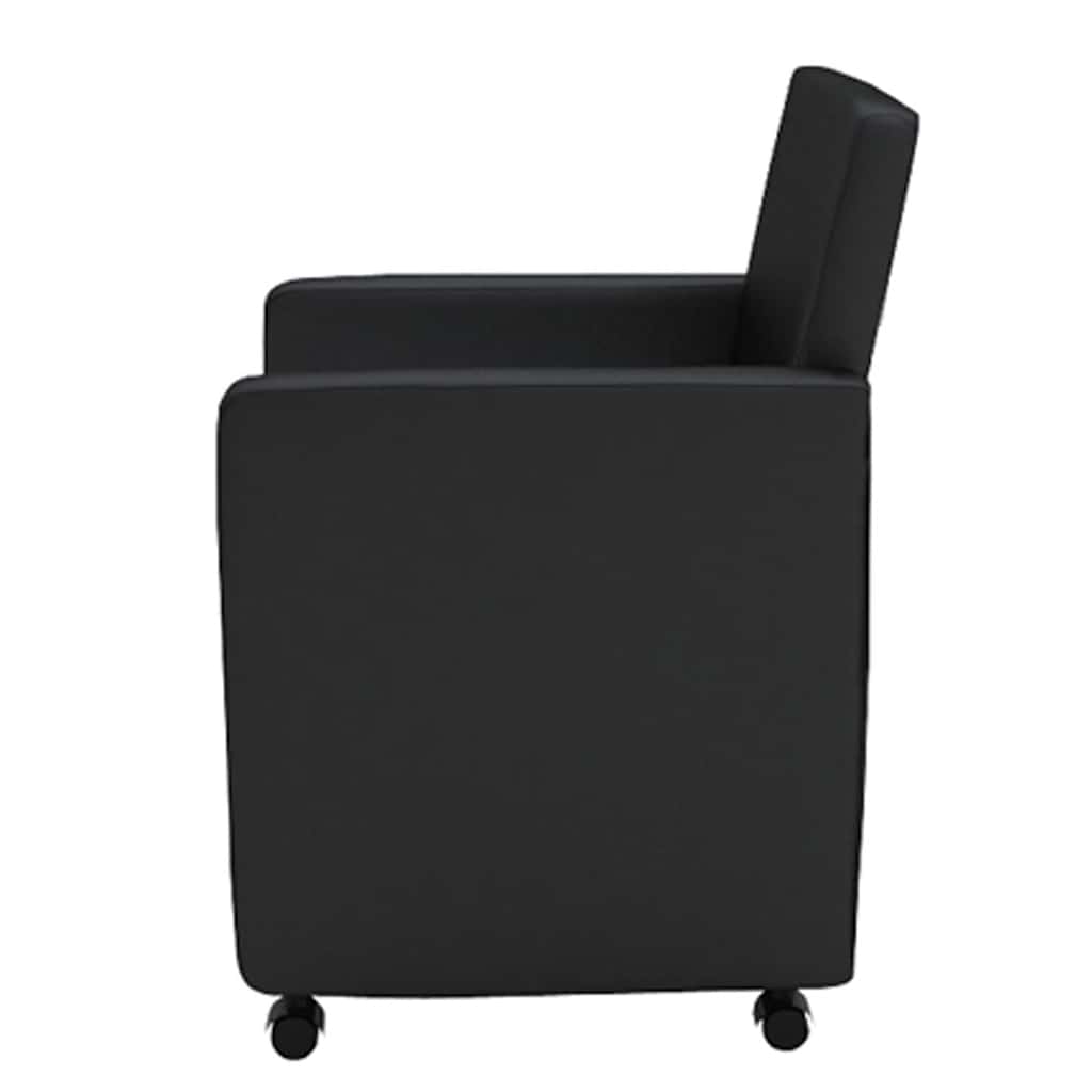 Sillas de comedor 6 unidades cuero sintético negro
