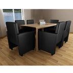 Sillas de comedor 6 unidades cuero sintético negro