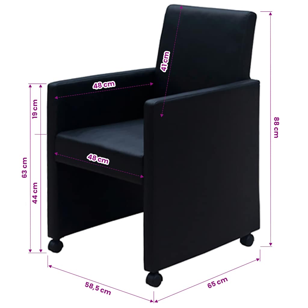 Sillas de comedor 6 unidades cuero sintético negro