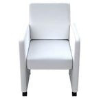 Sillas de comedor 6 uds cuero sintético blanco