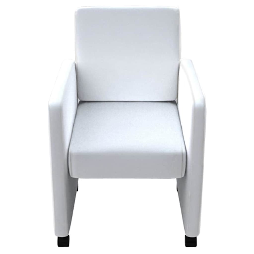 Sillas de comedor 6 uds cuero sintético blanco