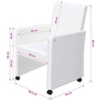 Sillas de comedor 6 uds cuero sintético blanco