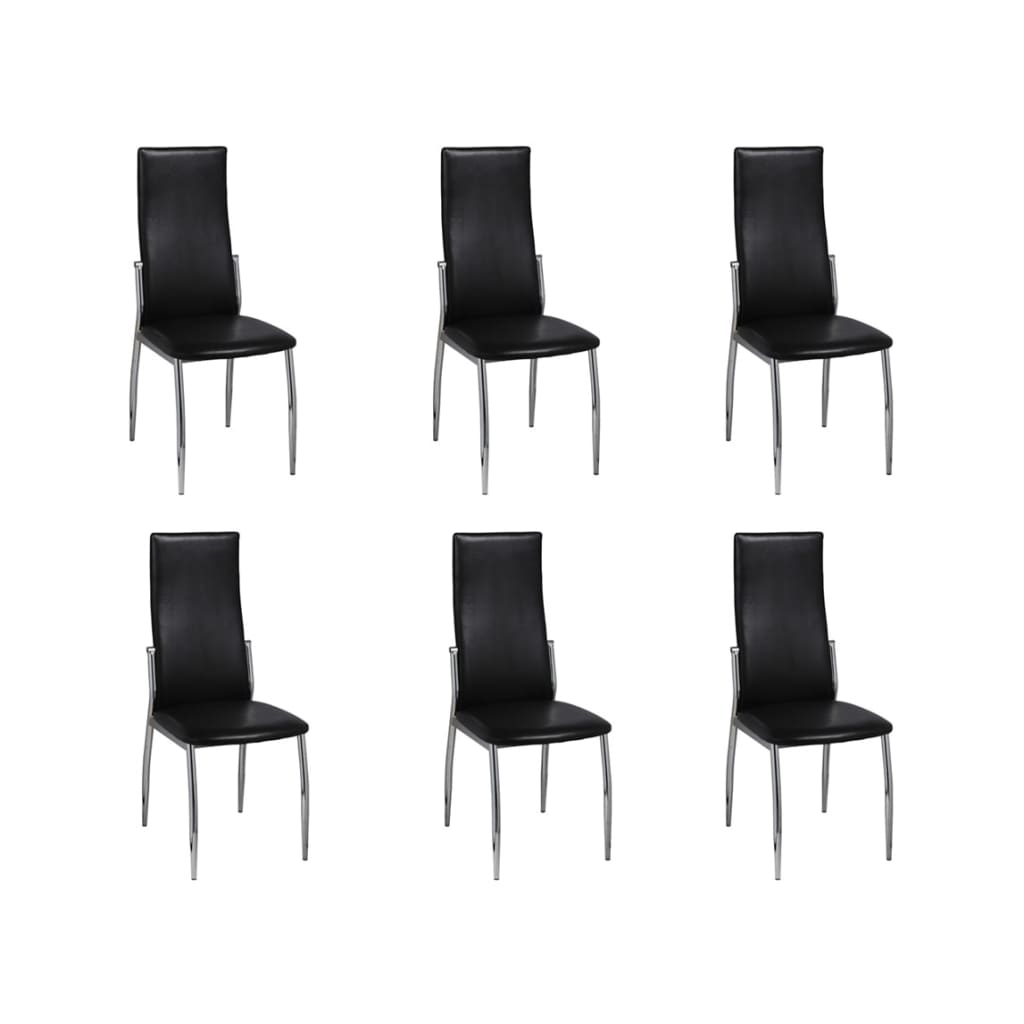 Sillas de comedor 6 uds cuero sintético blanco