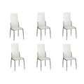 Sillas de comedor 6 uds cuero sintético blanco