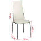 Sillas de comedor 6 uds cuero sintético blanco