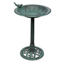 Bird bath with decorative bird