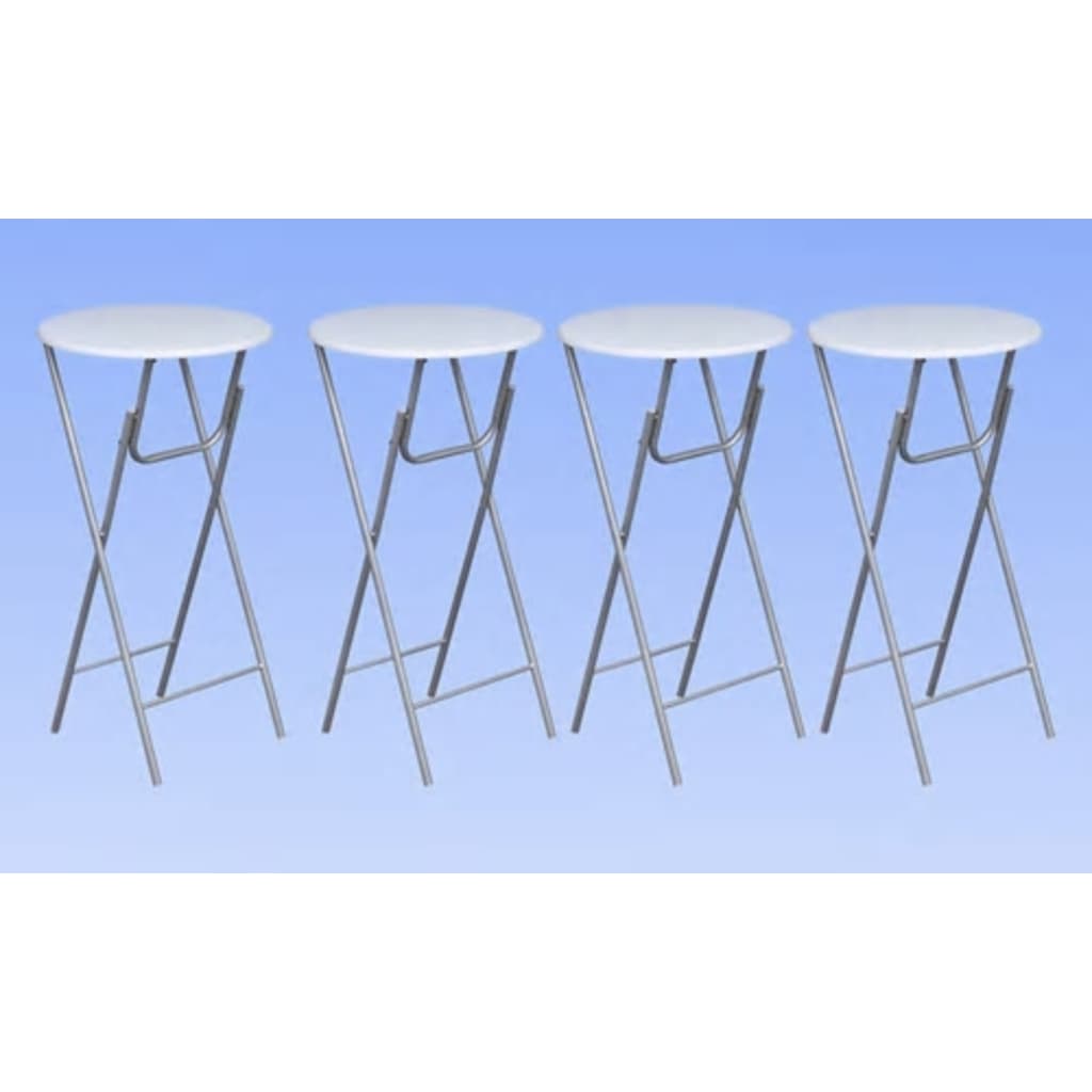 Mesas altas plegables 4 unidades MDF blancas