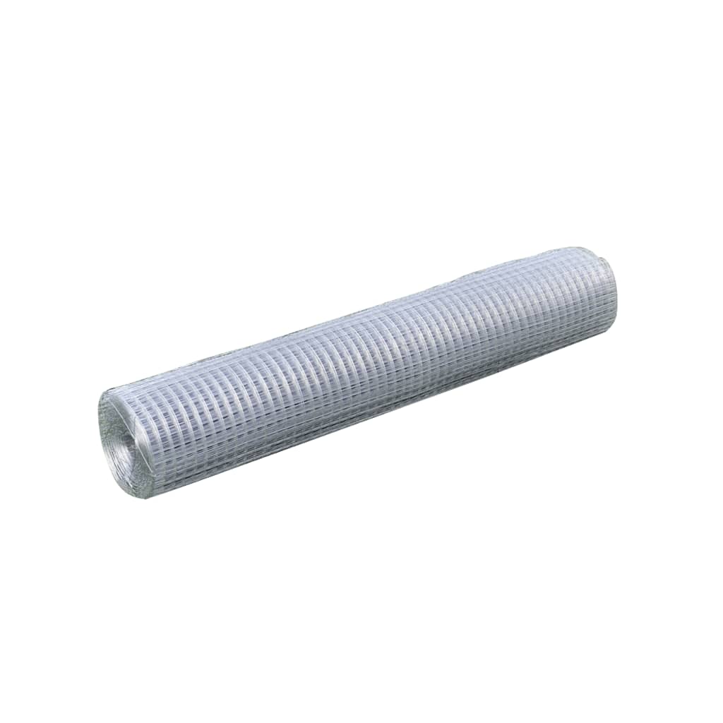 Malla de alambre cuadrada acero galvanizado plateado 1x25 m