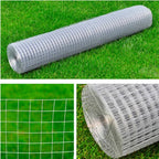 Malla de alambre cuadrada acero galvanizado plateado 1x25 m