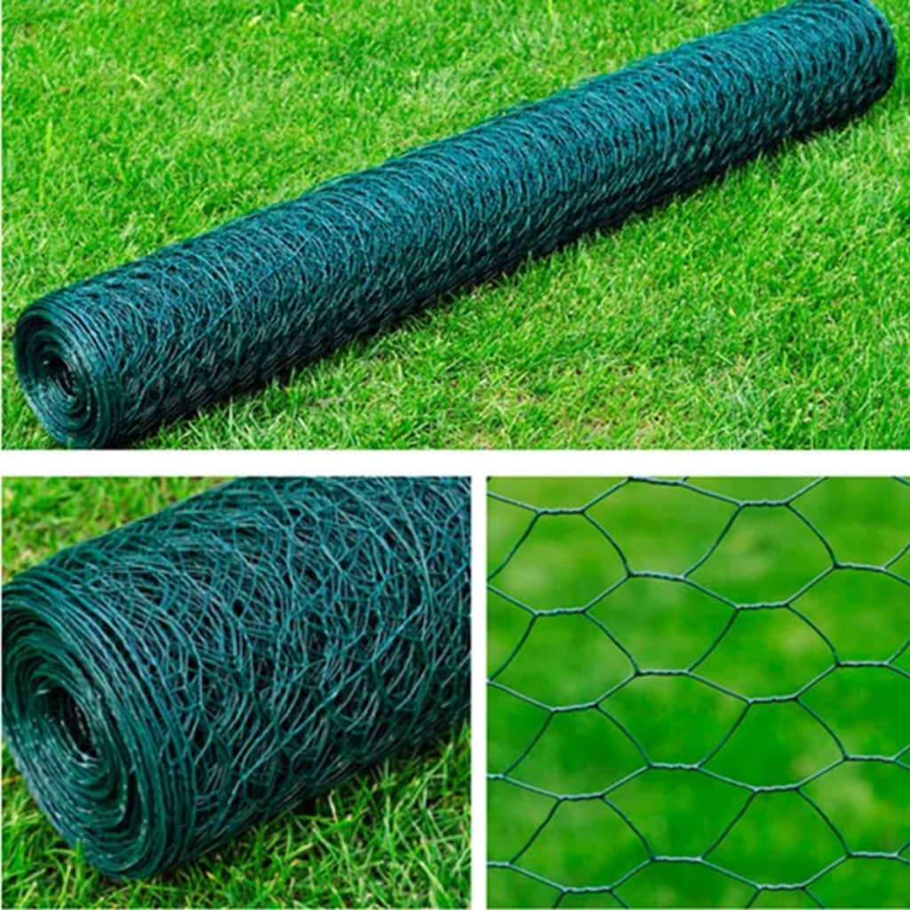 Malla de alambre cuadrada acero galvanizado plateado 1x25 m