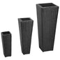 Conjunto de arriates 3 piezas ratán sintético gris