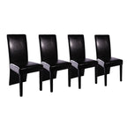 Sillas de comedor 4 unidades cuero sintético negro