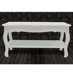 Mesa de centro de 2 niveles de MDF blanca