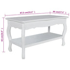 Mesa de centro de 2 niveles de MDF blanca