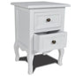 Mesa de cabeceira com 2 gavetas MDF branca
