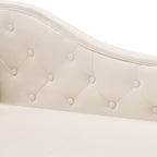 Diván de cuero sintético blanco crema