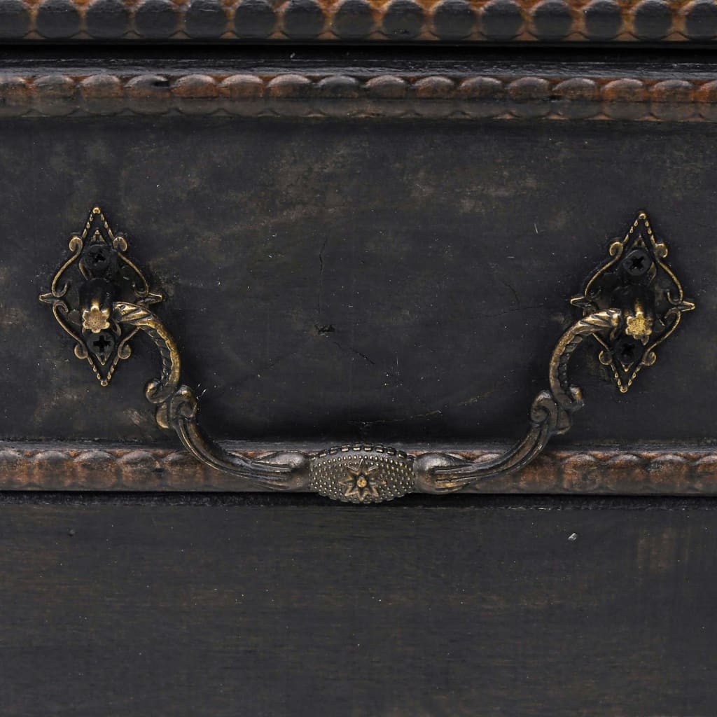 Baúl de almacenaje madera grande negro