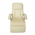 Sillón de masaje de cuero sintético blanco crema