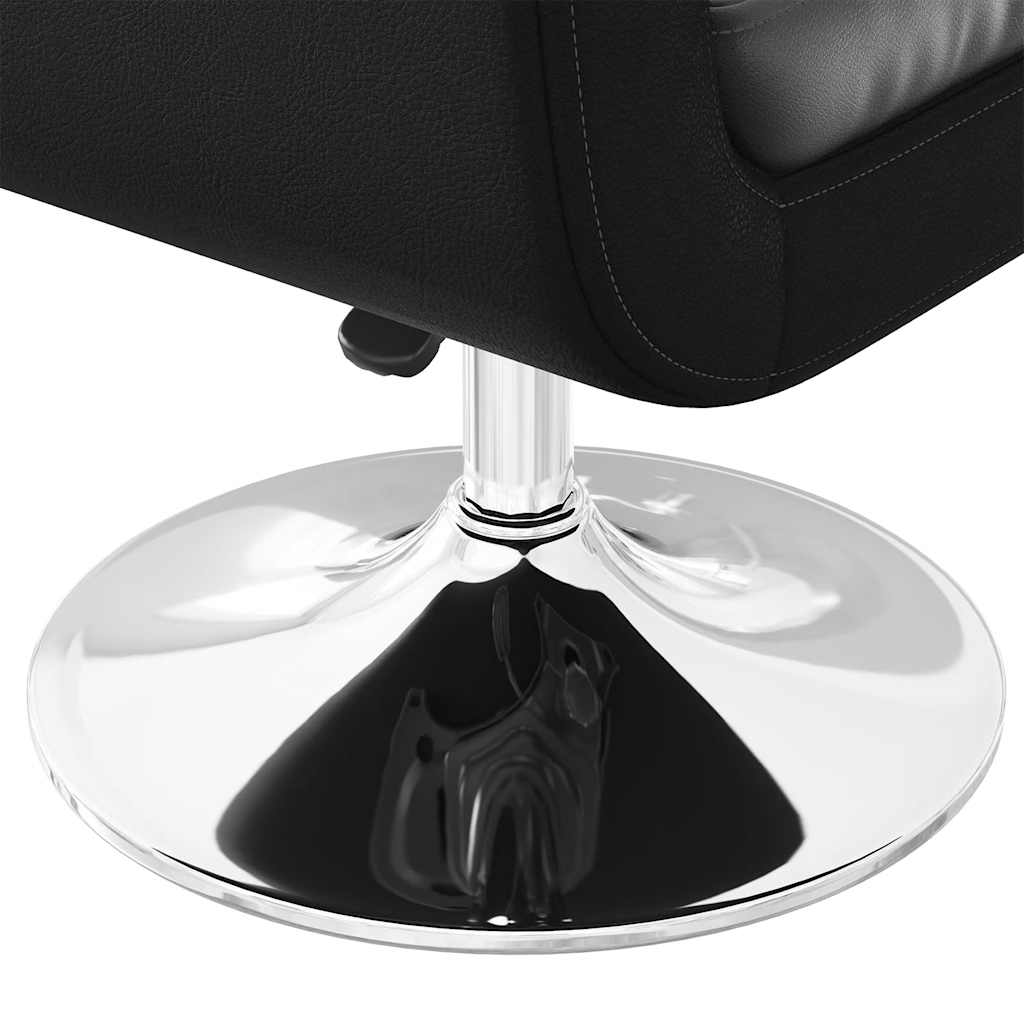 Taburete de bar cuero sintético negro