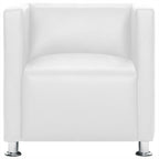 Sillón de cuero sintético blanco