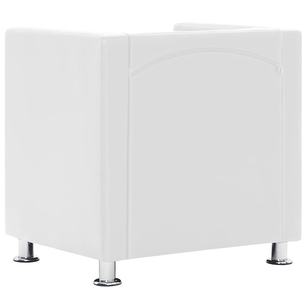 Sillón de cuero sintético blanco