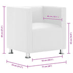 Sillón de cuero sintético blanco
