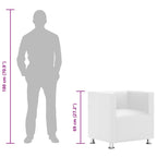 Sillón de cuero sintético blanco